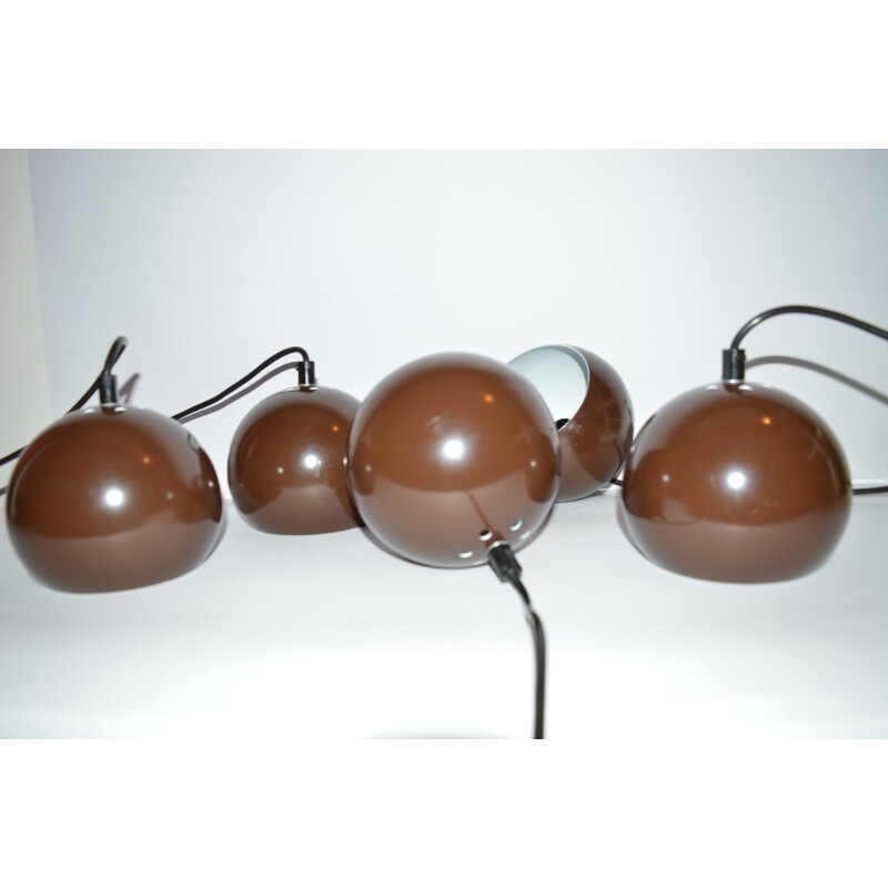 Brown vintage hanging lamp by E.S.Horn, Denmark 1970