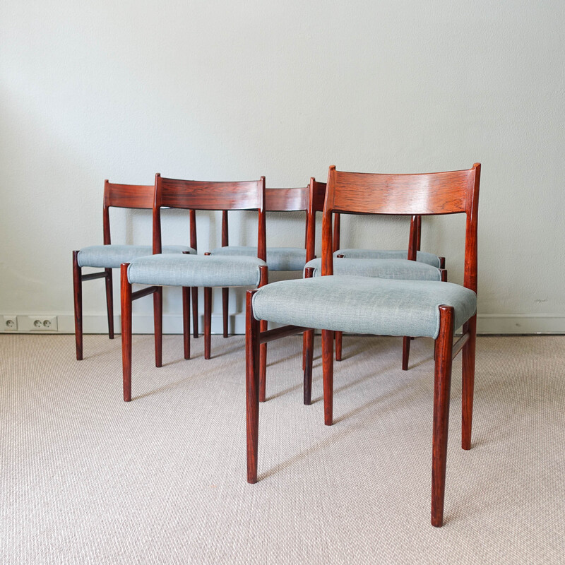 Danish vintage exotic wood dining set by Arne Vodder for Sibast, 1960s