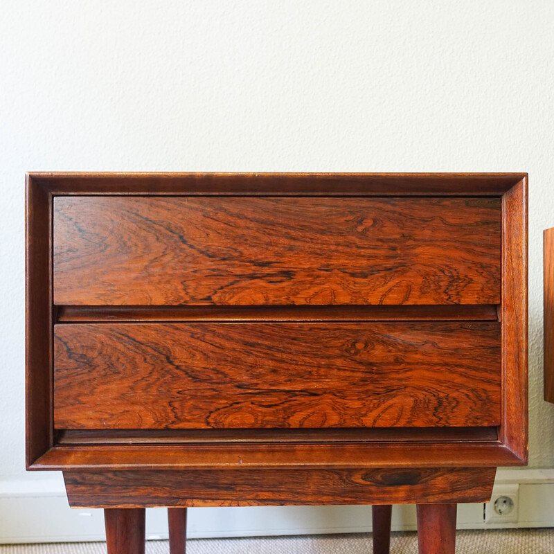 Pair of vintage Danish exotic wood night stands, 1960s