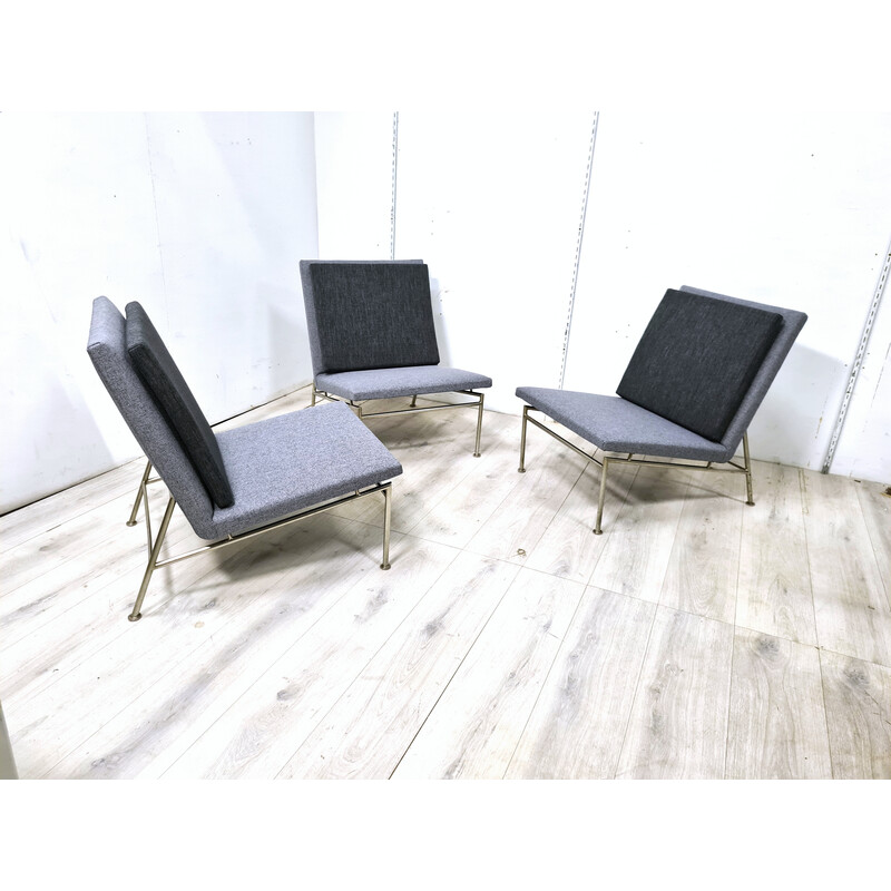 Set of 3 vintage Square line series armchairs by Theo Ruth and Kho Liang Ie for Artifort, Netherlands 1960s