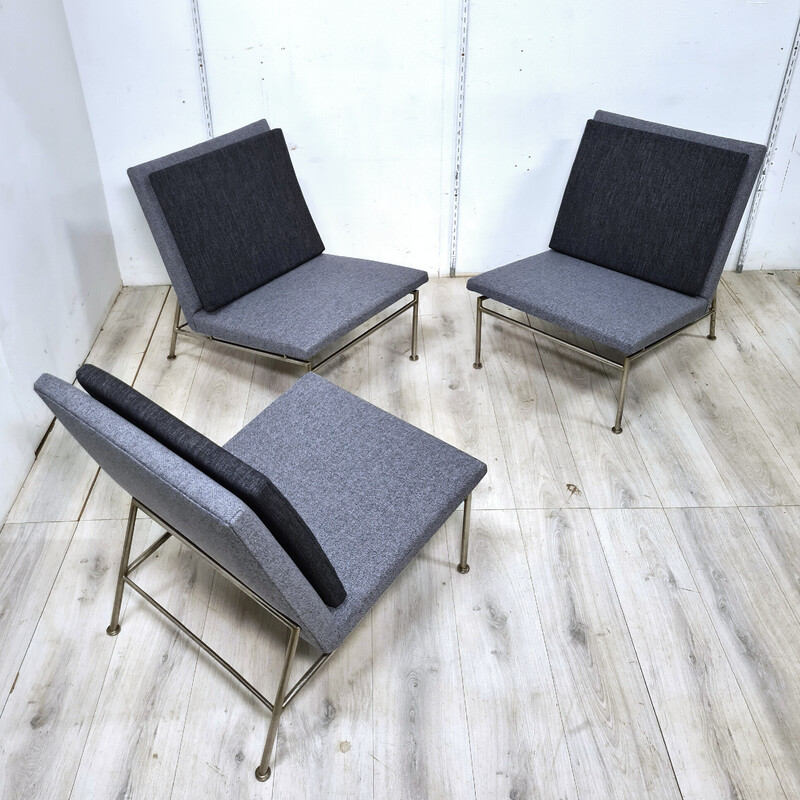 Set of 3 vintage Square line series armchairs by Theo Ruth and Kho Liang Ie for Artifort, Netherlands 1960s