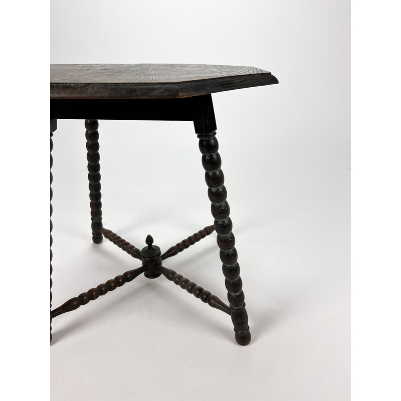 Dutch vintage oakwood side table, 1930s