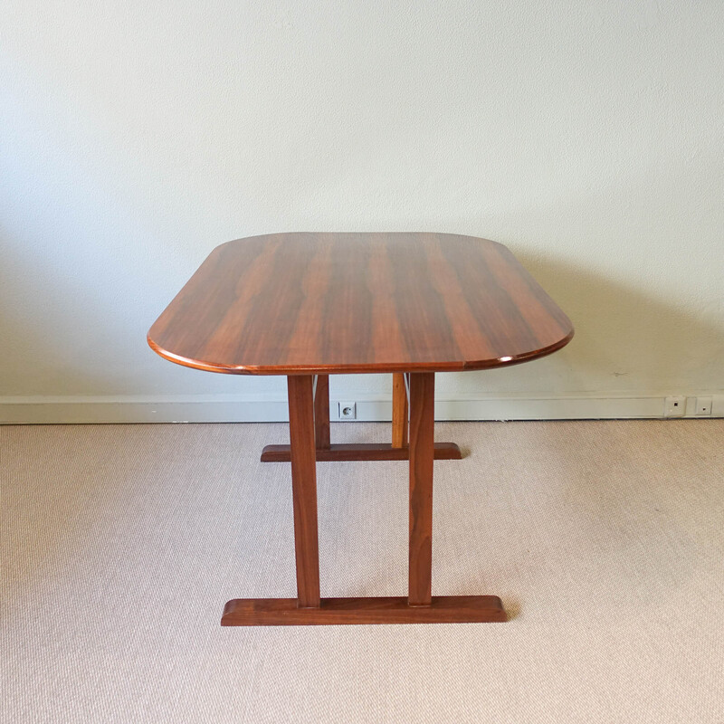 Vintage Portuguese exotic wood dining table, 1960s
