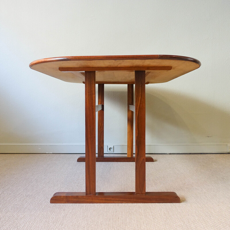 Vintage Portuguese exotic wood dining table, 1960s