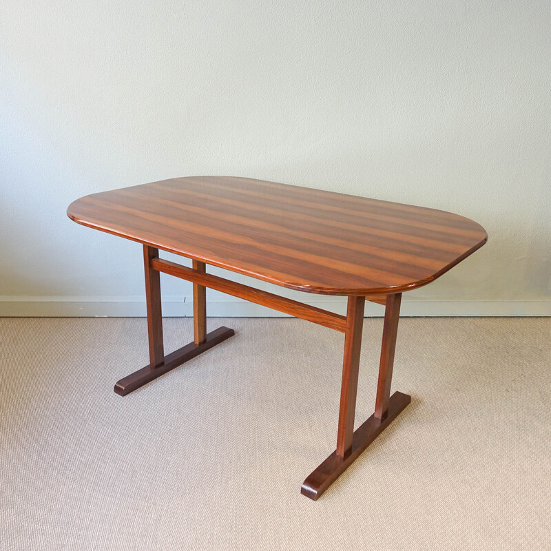 Vintage Portuguese exotic wood dining table, 1960s