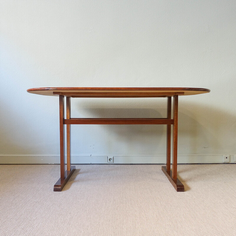 Vintage Portuguese exotic wood dining table, 1960s