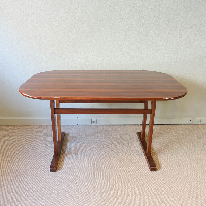 Vintage Portuguese exotic wood dining table, 1960s