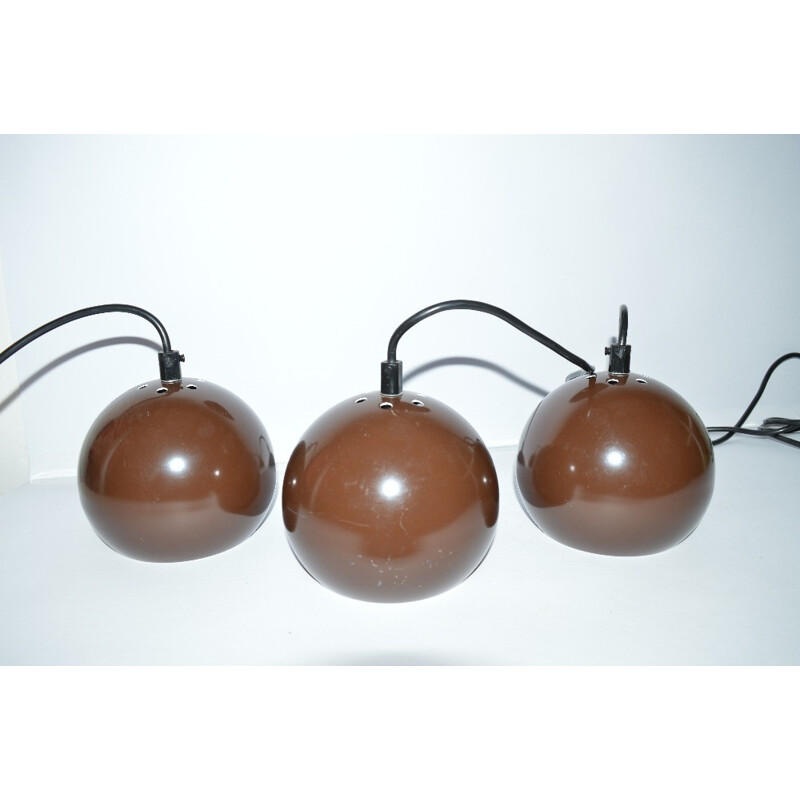 Brown vintage hanging lamp by E.S.Horn, Denmark 1970