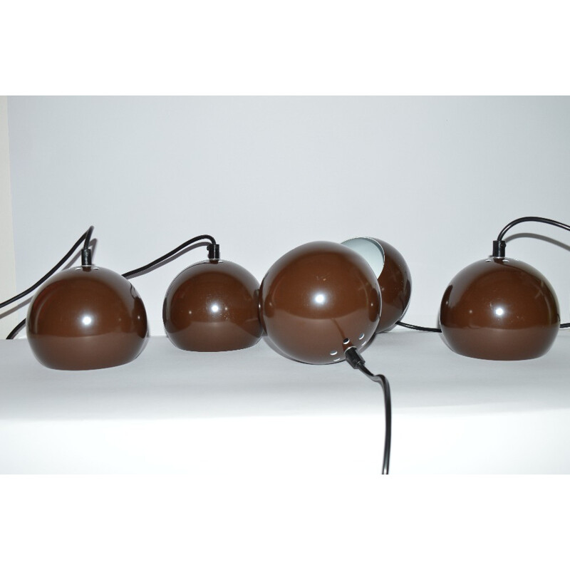 Brown vintage hanging lamp by E.S.Horn, Denmark 1970