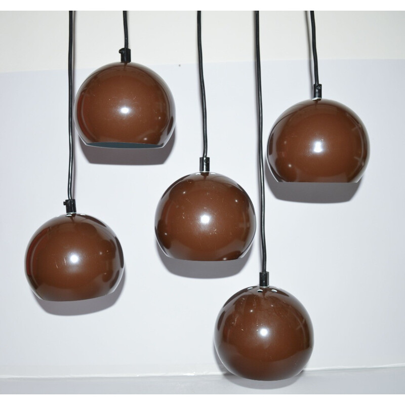 Brown vintage hanging lamp by E.S.Horn, Denmark 1970