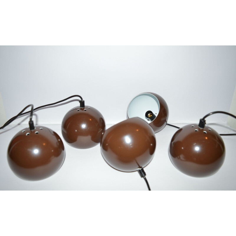 Brown vintage hanging lamp by E.S.Horn, Denmark 1970