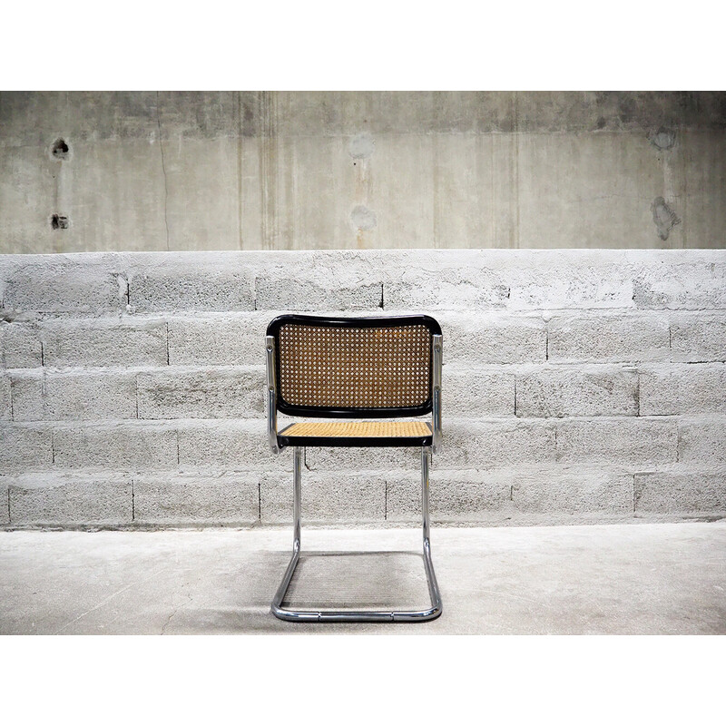 Cesca b32 vintage chair in steel and beechwood by Marcel Breuer, Italy 1970s