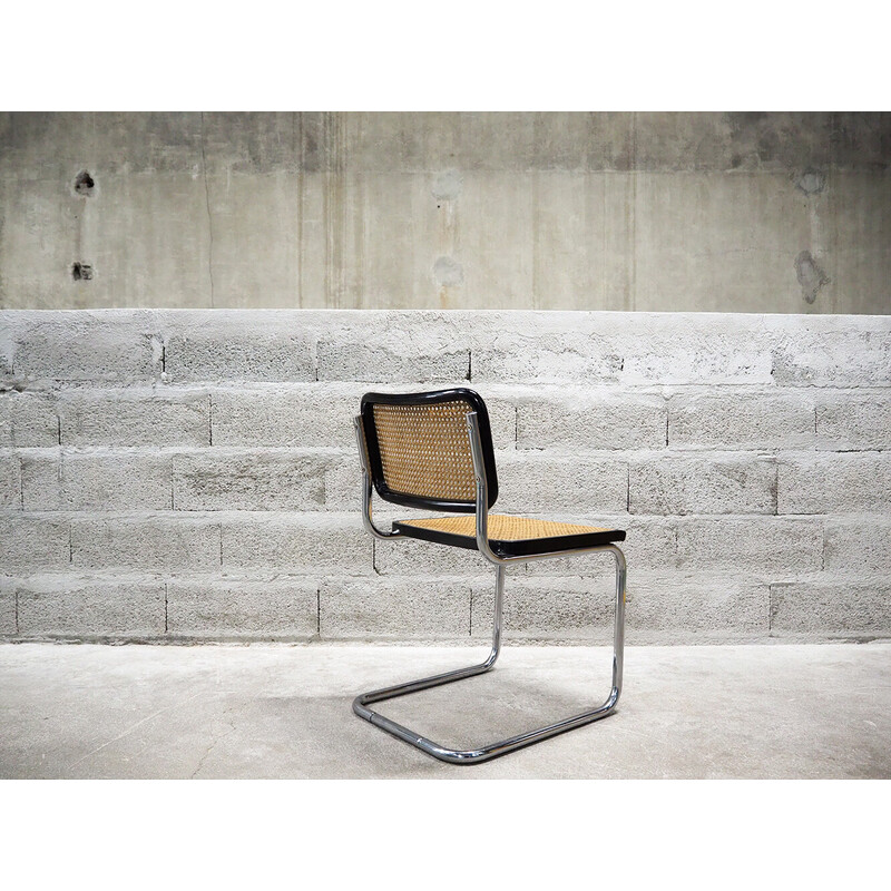 Cesca vintage b32 steel and beech chair by Marcel Breuer, Itália 1970