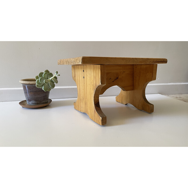 Tabouret vintage en bois massif