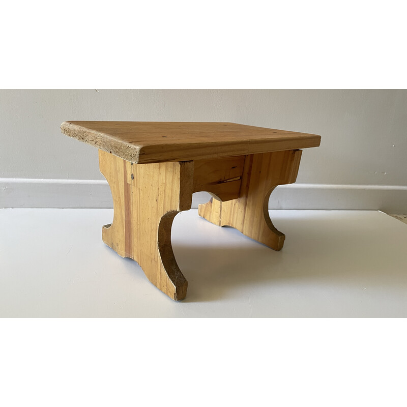 Tabouret vintage en bois massif