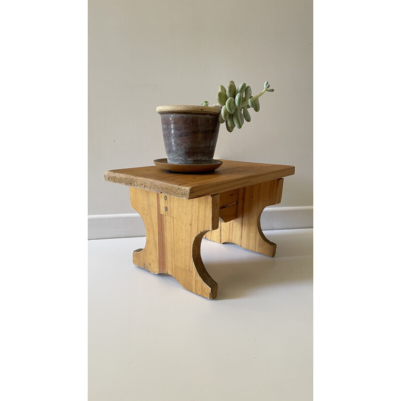 Tabouret vintage en bois massif