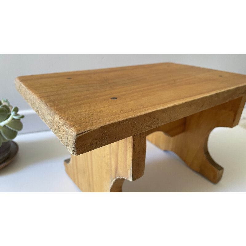 Vintage stool in solid wood