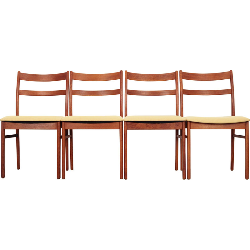 Set of 4 vintage teak chairs, Denmark 1970s