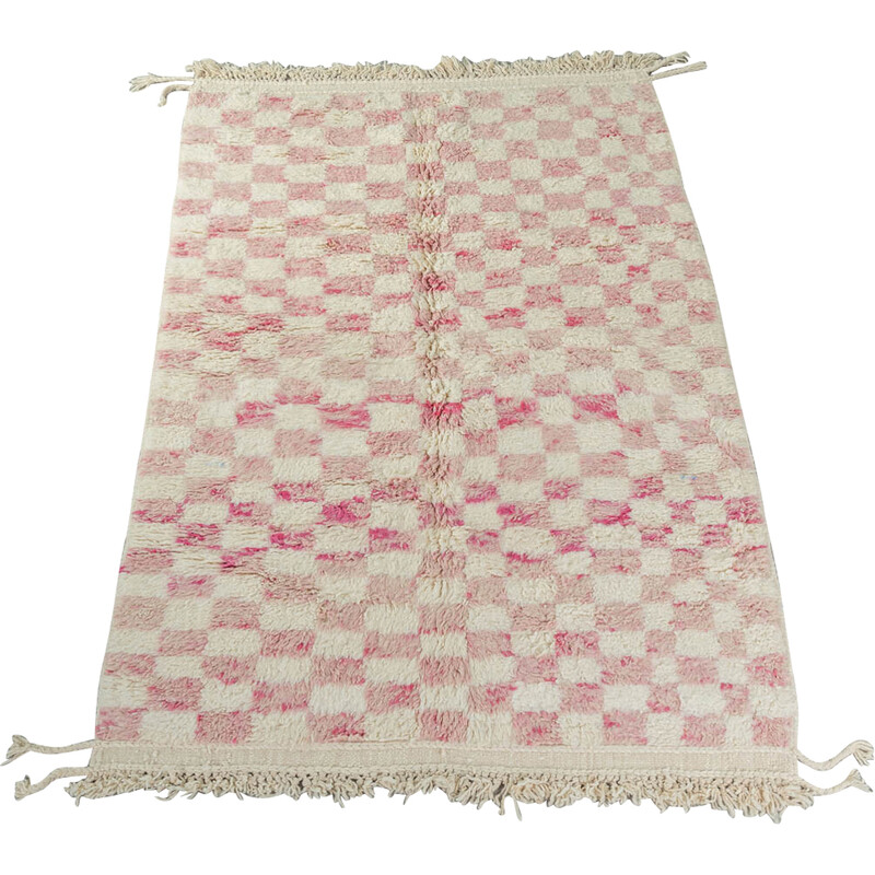 Alfombra bereber de lana Vintage Rosegarden Check