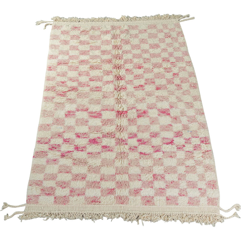 Vintage Rosegarden Check wool berber rug