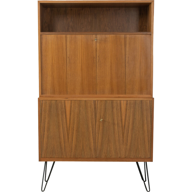 Vintage bar cabinet in walnut with two doors by Wk Möbel, Germany 1950s