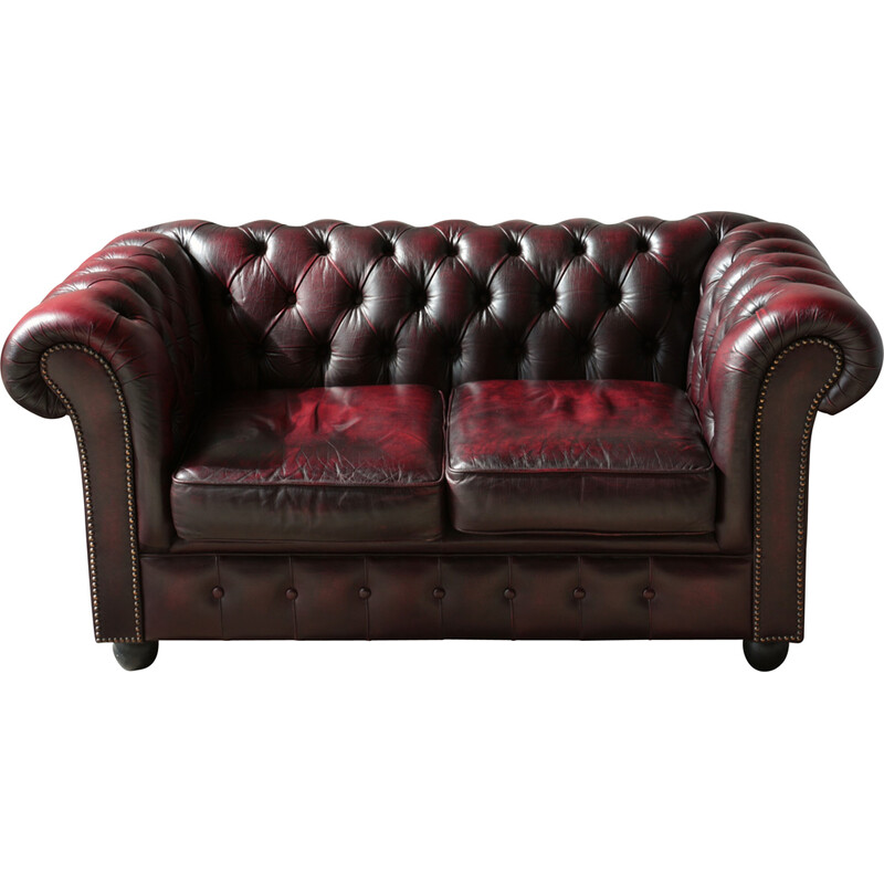 Vintage 2 seater leather sofa, England