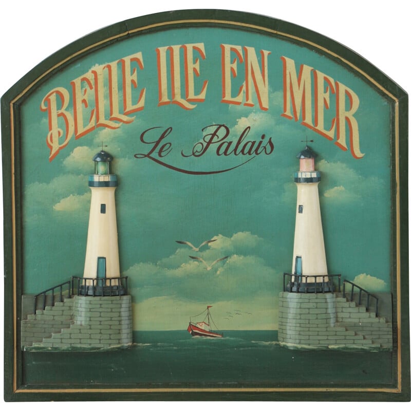 Tableau vintage "Belle Île en Mer" par Country Corner