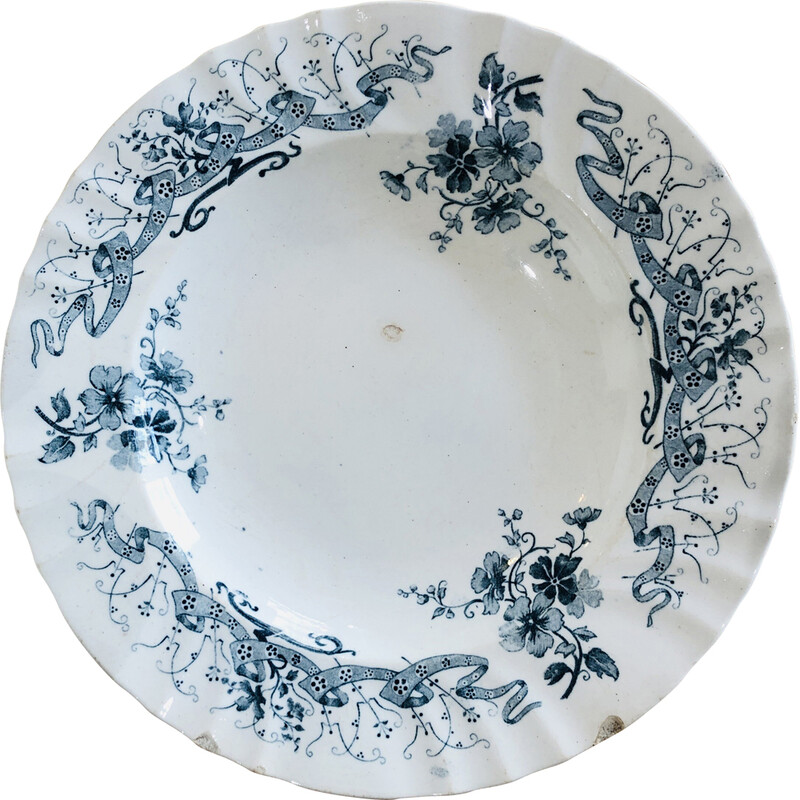 Assiette Longwy vintage de la collection Pervenche