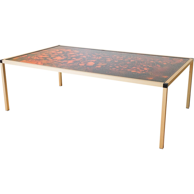 Danish vintage lava pattern coffee table, 1970s