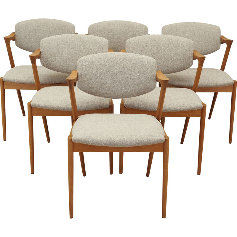 Set of 6 vintage ashwood chairs by Kai Kristiansen for Schou Andersen, 1960s