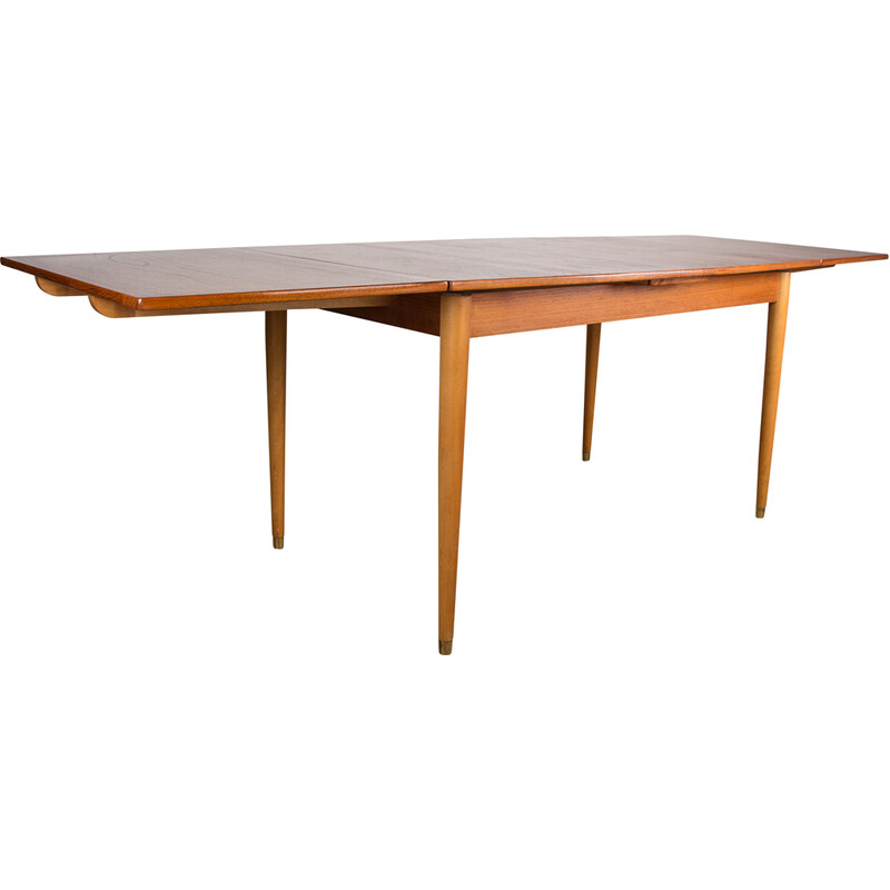 Scandinavische tafel van teak en sycamore, Denemarken 1960