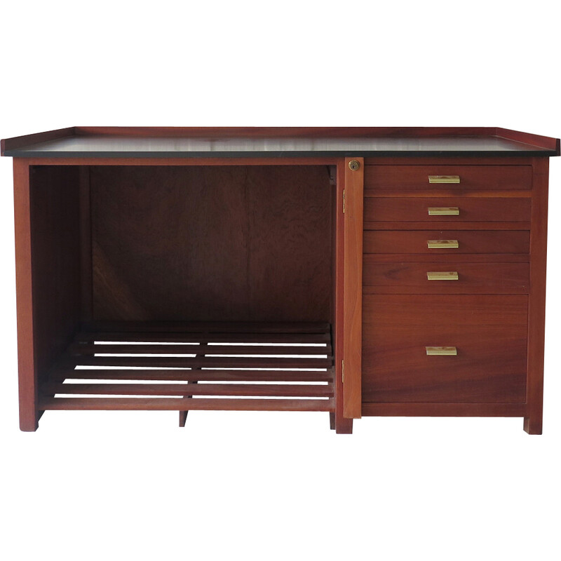 Bureau vintage en acajou par Paillard, Suisse 1930