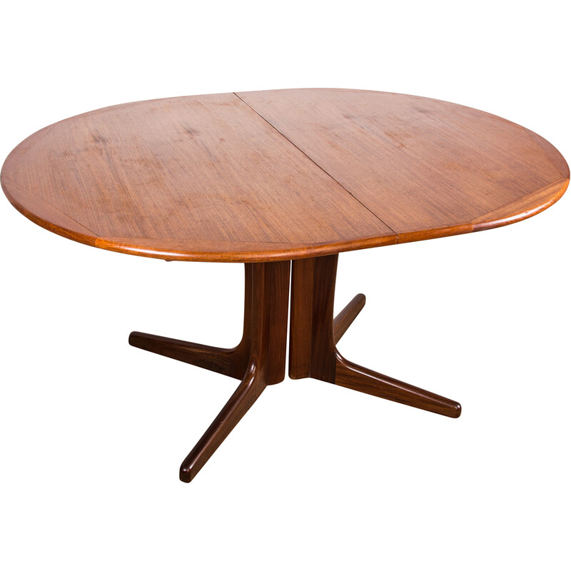 Vintage Scandinavian extendable oval table with central leg, 1960s