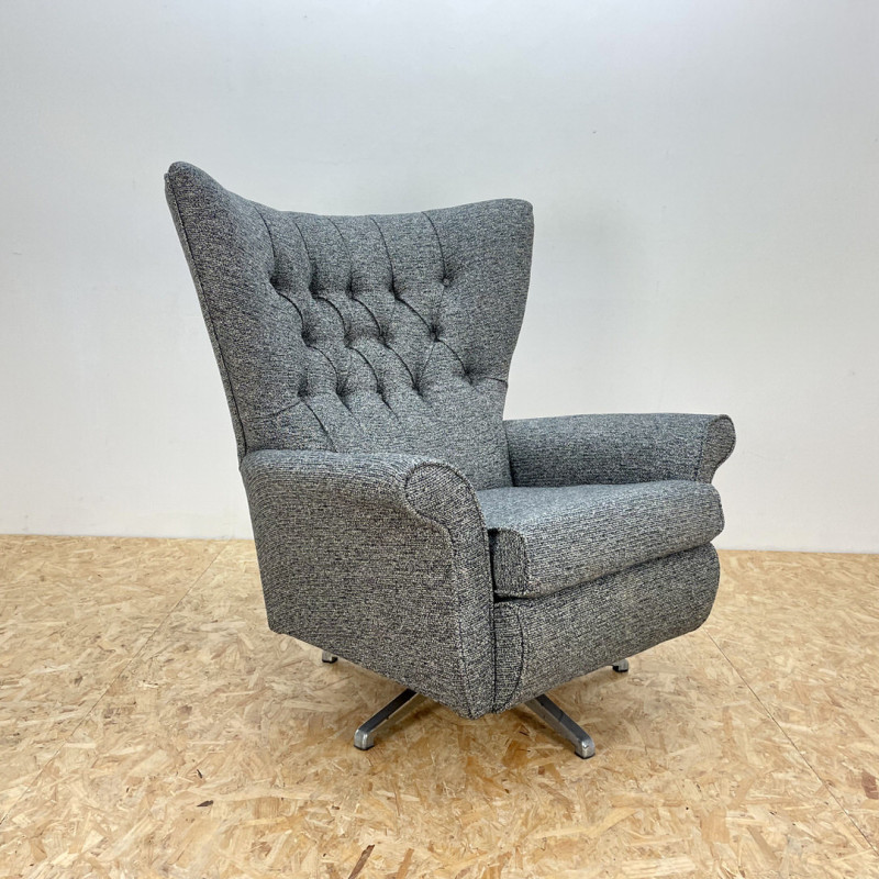 Cadeira de braços giratória de meados do século pela Vono, Reino Unido Anos 60