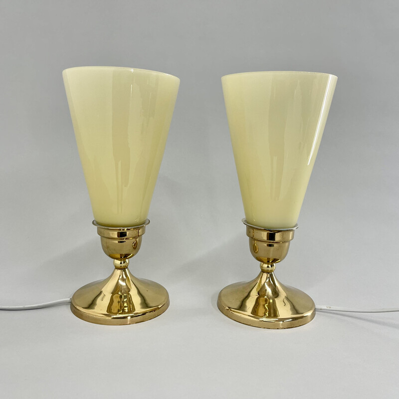 Pair of vintage table lamps by Kamenicky Senov, Czechoslovakia 1960s