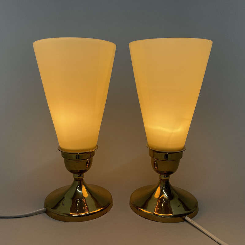 Pair of vintage table lamps by Kamenicky Senov, Czechoslovakia 1960s