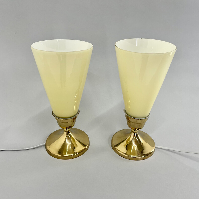 Pair of vintage table lamps by Kamenicky Senov, Czechoslovakia 1960s