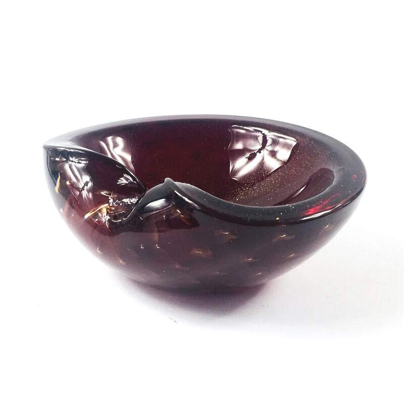 Vintage Bullicante Murano glass ashtray by Barovier and Toso, Italy 1960s