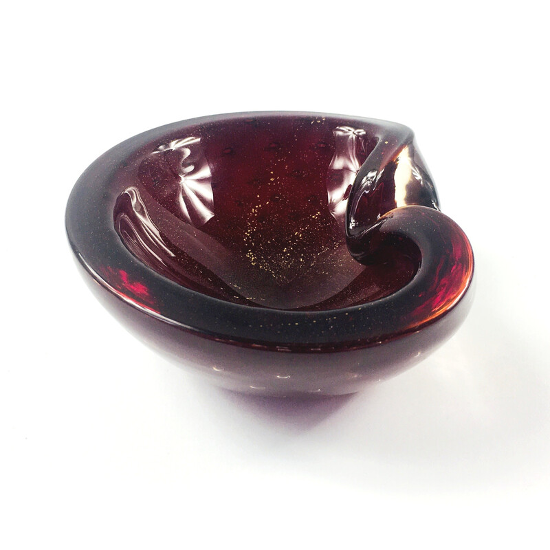 Vintage Bullicante Murano glass ashtray by Barovier and Toso, Italy 1960s