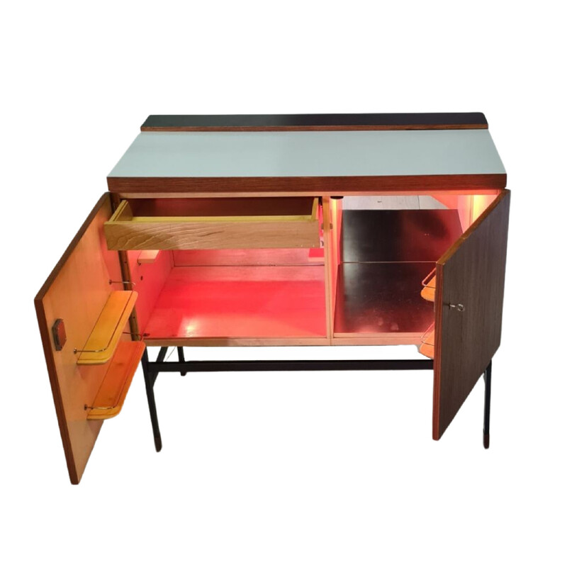 Mid century dry bar with hanging cabinet, Germany 1960s