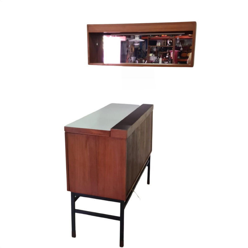 Mid century dry bar with hanging cabinet, Germany 1960s