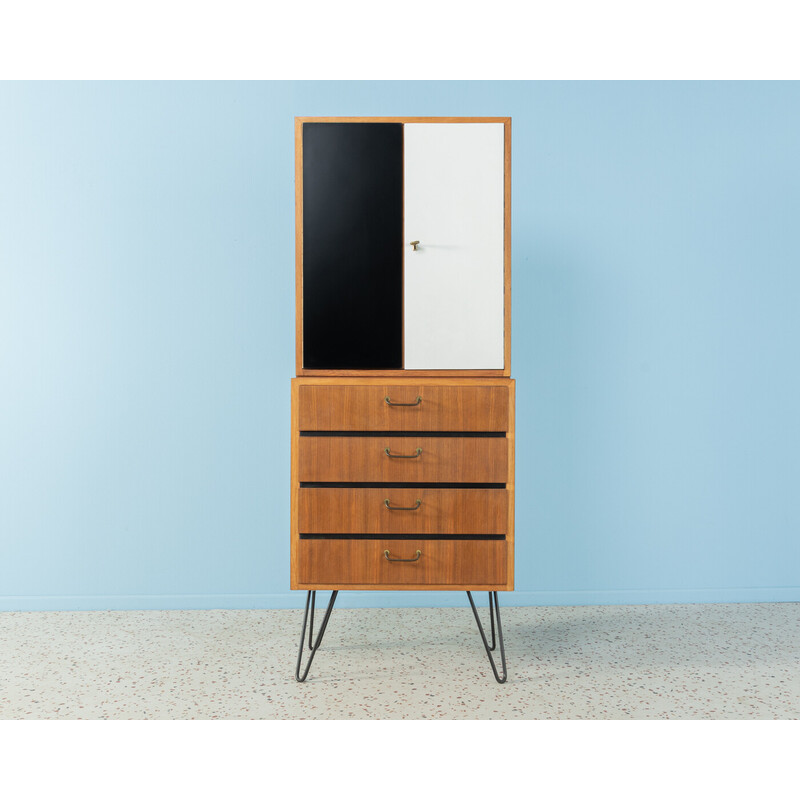 Vintage bar cabinet in walnut veneer by Behr Möbel, Germany 1950s