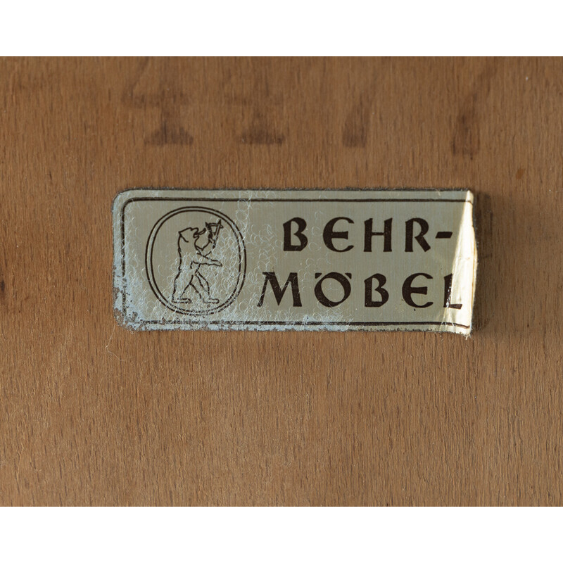 Mueble bar vintage en chapa de nogal de Behr Möbel, Alemania años 50
