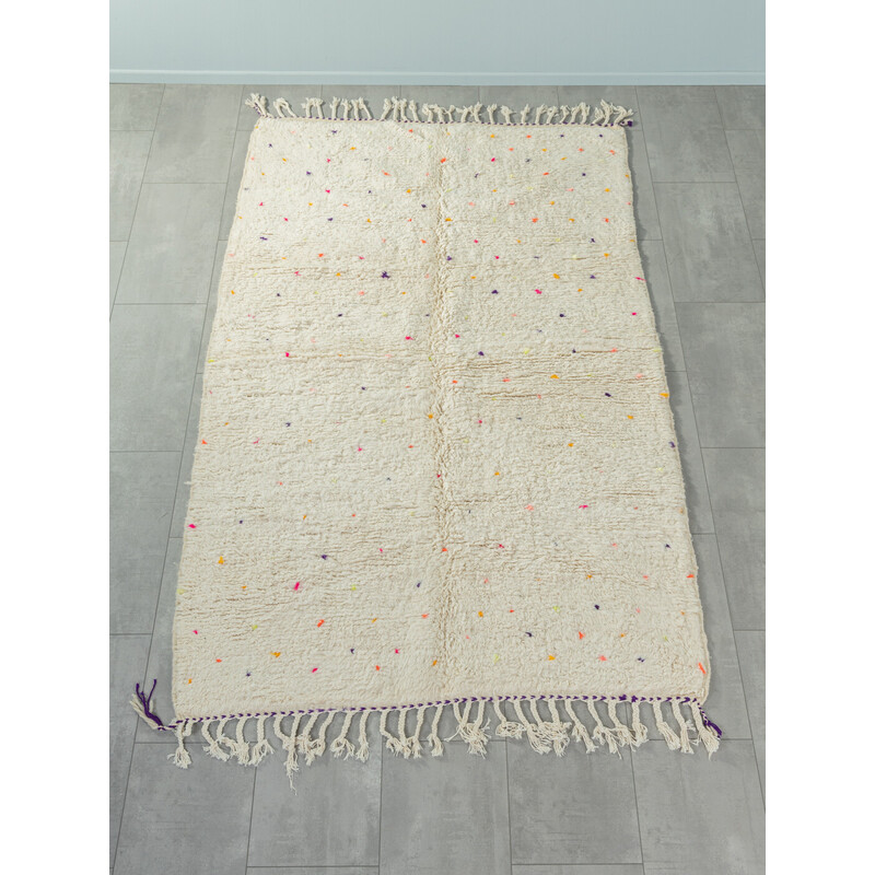 Vintage Tiny Polka Dots II wool berber rug, Morocco