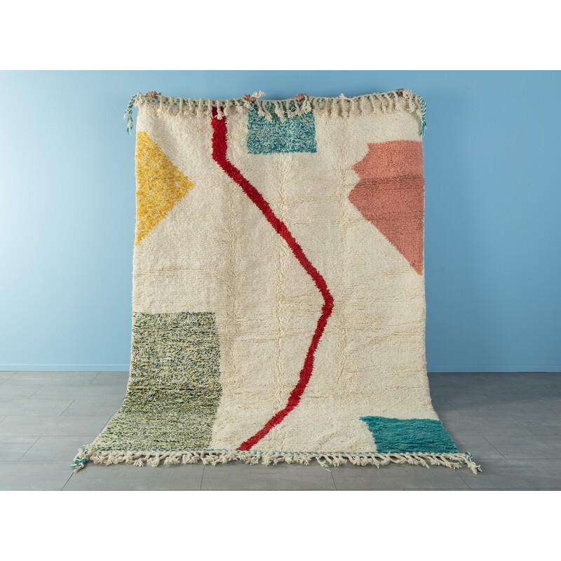 Vintage Abstraction V wollen berber tapijt, Marokko
