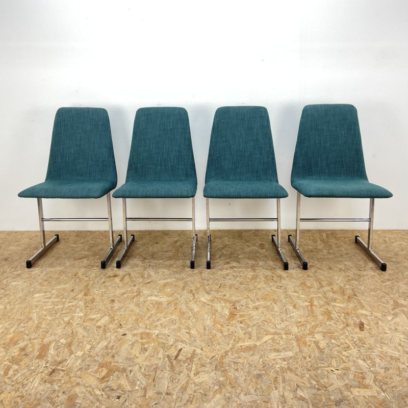 Conjunto de 4 cadeiras de meados do século de Tim Bates para Pieff Lisse, Reino Unido 1970