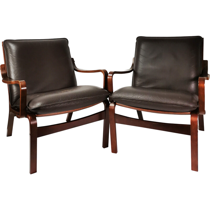 Pair of vintage armchairs by Skippers Mobler A / S, Denmark 1970s