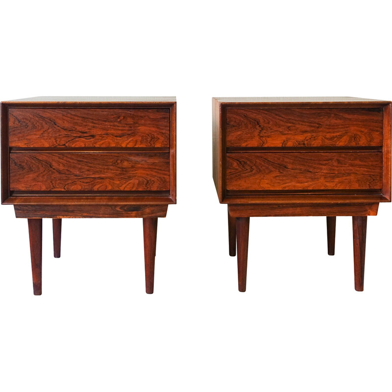 Pair of vintage Danish exotic wood night stands, 1960s