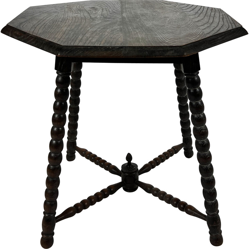 Dutch vintage oakwood side table, 1930s