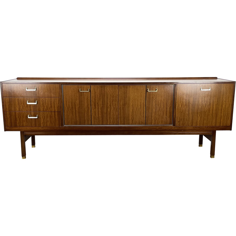 Credenza vintage G Plan in noce con ante a ribalta di Donald Gomme, anni '60